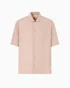Emporio Armani Palm Tree-embroidery Shirt In 0137