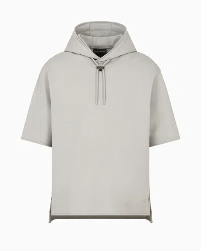 Emporio Armani Boxy Fit Ss Hoodie In Grey