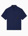 Emporio Armani Short-sleeved Oversized Shirt In Nylon Seersucker