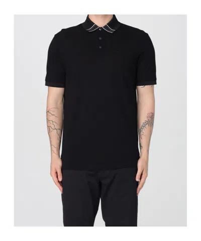 Emporio Armani Short-sleeved Polo Shirt In Black