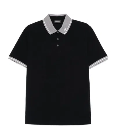 Emporio Armani Logo-detailed Polo Shirt In Blue