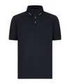 Emporio Armani Jersey Polo Shirt With Logo Collar In Black