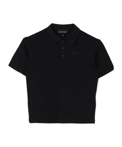Emporio Armani Short-sleeved Polo Shirt In Black