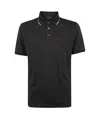 Emporio Armani Eagle Embroidery Piquet Polo Shirt In Black