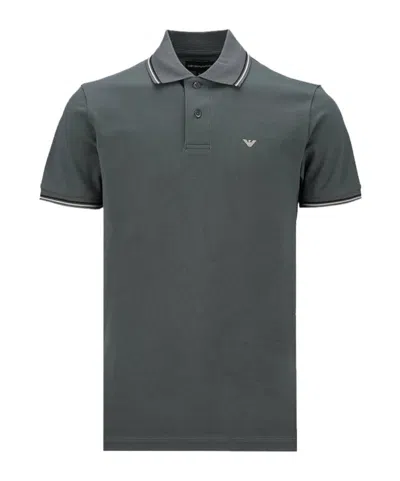 Emporio Armani Short-sleeved Polo Shirt In Black