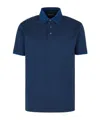 Emporio Armani Jersey Polo Shirt With All-over Jacquard Lettering In Blue