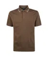 Emporio Armani Collared Shirt With Short Sleeves In Brown