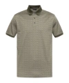 Emporio Armani Jersey Polo Shirt With All-over Jacquard Lettering In Gray
