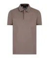 Emporio Armani Travel Essential Piquet Polo Shirt In Gray