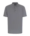 Emporio Armani Polo Rayé En Coton In Gray