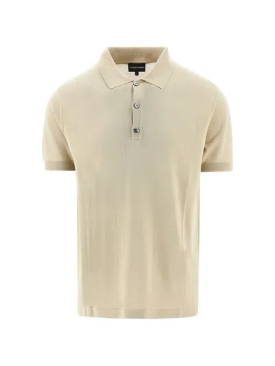 Emporio Armani Short-sleeved Polo Shirt In Neutral