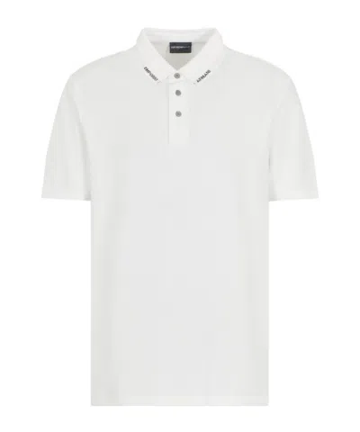 Emporio Armani Short-sleeved Polo Shirt In White