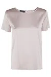 Shop Emporio Armani Short-sleeved Silk Blend Top With Back Closure