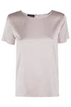Emporio Armani Crew Neck Silk Top With Keyhole Back