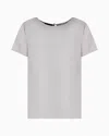 Emporio Armani Official Store Silk Satin Blouse In Grey