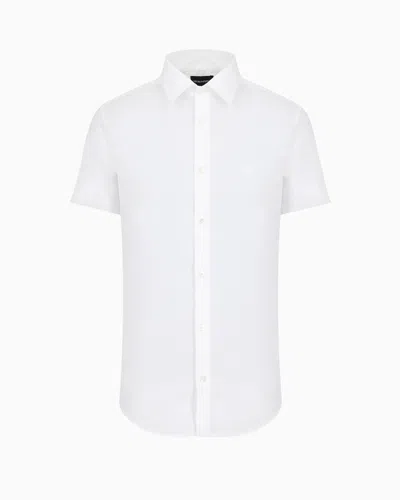 EMPORIO ARMANI SHORT-SLEEVED, STRETCH NYLON-BLEND SHIRT