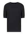 Emporio Armani Asv Lyocell-blend Jumper With Lettering Intarsia In Black