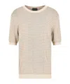 Emporio Armani Asv Lyocell-blend Jumper With Lettering Intarsia In Nude