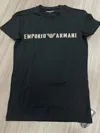 Emporio Armani Cotton Crew Neck T-shirt In Black