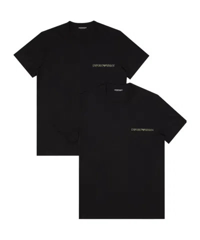 Emporio Armani Short-sleeved T-shirt 2-pack In Black