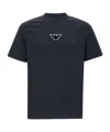 Emporio Armani Logo-embroidered T-shirt In Black