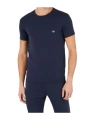 Emporio Armani Crew Neck Logo Embroidered Modal T-shirt In Black