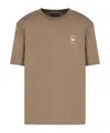 Emporio Armani Jersey T-shirt With Rubberised Logo Print In Brown