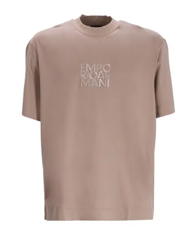 Emporio Armani Short-sleeved T-shirt In Nude