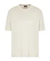 Emporio Armani Asv Jersey T-shirt With Rubberised Logo In White