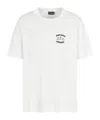 Emporio Armani Asv Jersey T-shirt With ‘let The Sea Set You Free' Embroidery In White