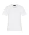 Emporio Armani Rhinestone-embellished Cotton T-shirt In White