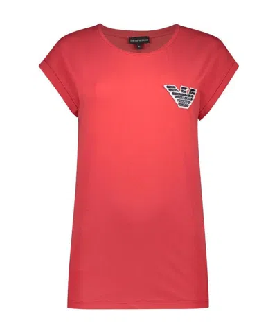 Emporio Armani Short-sleeved T-shirt With Round Neck In Red
