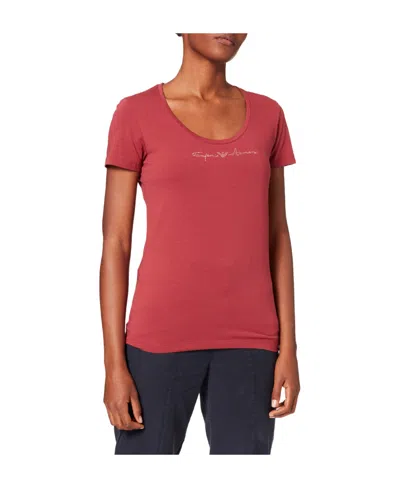 Emporio Armani Short-sleeved T-shirt With Round Neck In Red