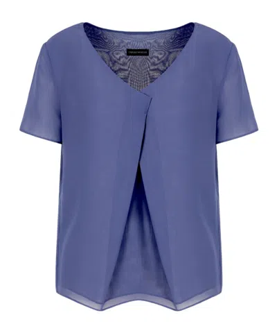 Emporio Armani Short-sleeved Tops In Blue Indigo