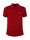 Emporio Armani Polo In Cotone Stretch Rosso Uomo In Red