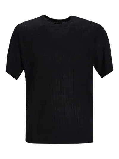 Emporio Armani Short Sleeves Round Neck Sweater Clothing In Black