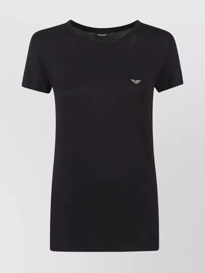 Emporio Armani Short Sleeves V Neck T-shirt In Black