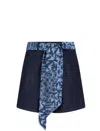 Emporio Armani J77 High-rise Denim Shorts With A Printed Sash