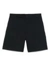 Emporio Armani Elasticated Waistband Pleated Shorts In Blue