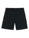Emporio Armani Elasticated Waistband Pleated Shorts In Blue