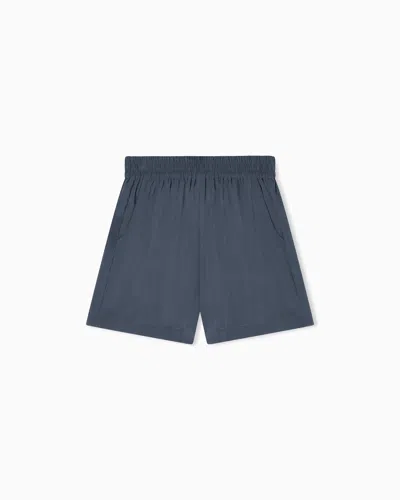 Emporio Armani Flowy Shorts In Blue