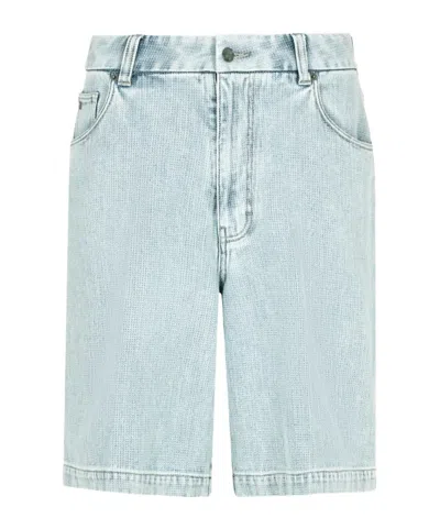 Emporio Armani Shorts Denim In Sky-blue