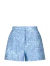 Emporio Armani Jacquard Shorts With An Exotic Motif In Fantasia Azzurro Med