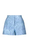 Emporio Armani Jacquard Shorts With An Exotic Motif In Fantasia Azzurro Med