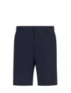 Emporio Armani Canneté-effect Stretch Nylon Bermuda Shorts In Navy Blue