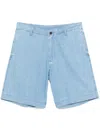 Emporio Armani Chambray Denim Bermuda Shorts In Multicolor
