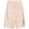Emporio Armani Embroidered-motif Bermuda Shorts In Neutrals