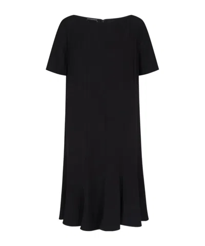 Emporio Armani Short-sleeve Flared Dress In Black