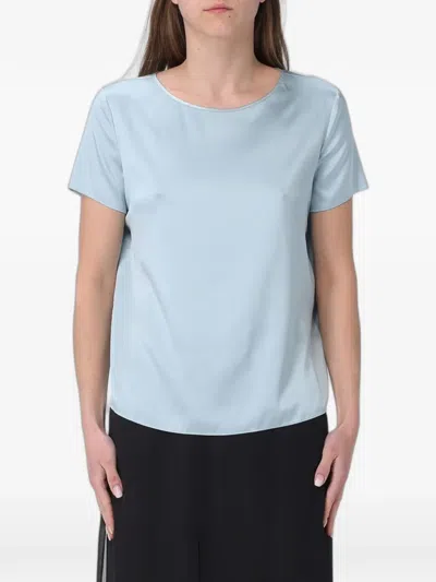 Emporio Armani Short-sleeved Blouse In Blue