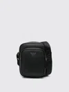 Emporio Armani Textured Finish Messenger Bag With Adjustable Strap In Black